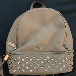 Michael Kors Grey Rhea Studded Backpack
